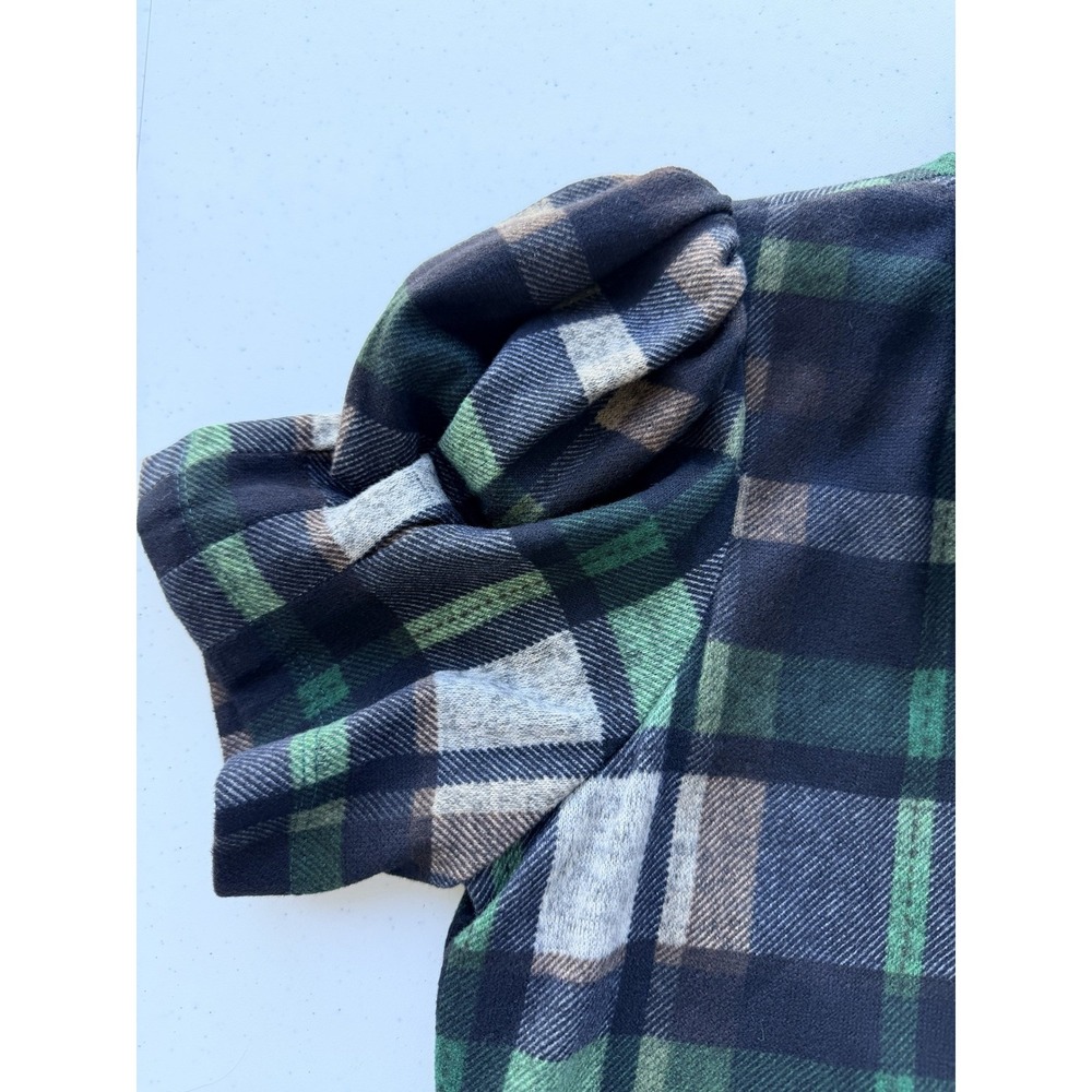Women's Tartan Plaid Cowl‎ Neck Puff Sleeve Midi Dress Size M Academia Teacher - Picture 5 of 11